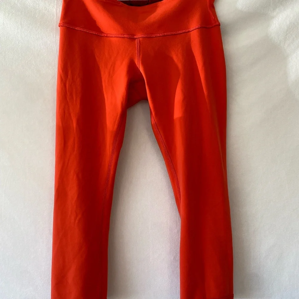 Lululemon Women's Leggings Wunder Under Cropped Reversible Ziggy Snake Red Tide8 - Picture 8 of 13